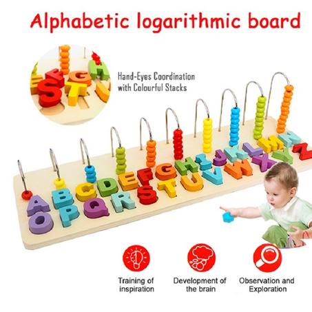 لعبة خشبية لتعلم الحروف الأبجدية للأطفال