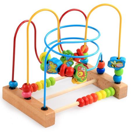 لعبة خشبية على شكل متاهة لتعلم التنسيق وإدراك الألوان