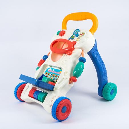 مشاية للأولاد والبنات على شكل سيارة مع ألعاب موسيقية