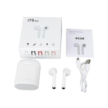 TWS Double Oreillette Bluetooth - I7S - Blanc