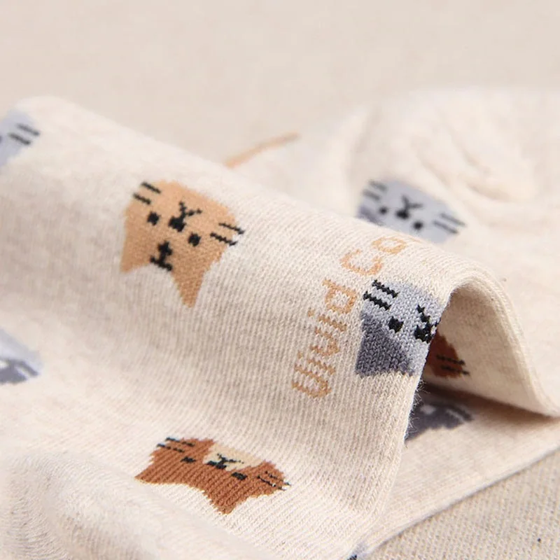 Unique Kitten Print Cotton Socks