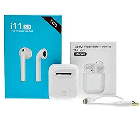 سماعات i11 تس دبليو اس لاسلكية بتقنية البلوتوث 5.0 تعمل باللمس، سماعات أذن رياضية مع ميكروفون لهواتف ايفون X 7 8 وسامسونج S6 S8  وهواوي