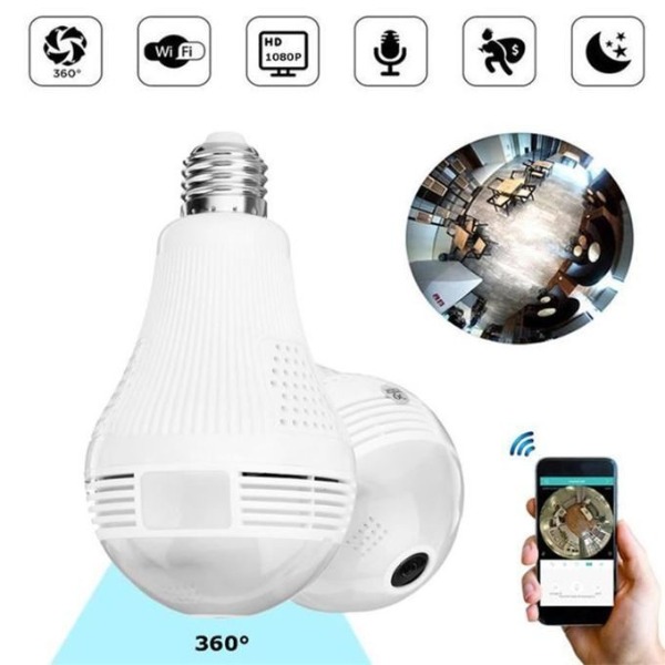 caméra de Surveillance sans fil WIFI IP 2MP, ampoule de lampe
