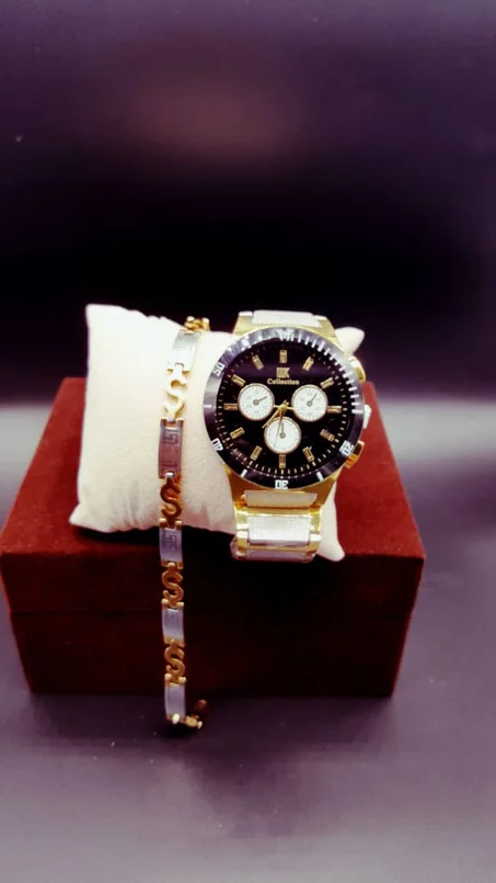 ساعة انيقة+براسلي رائع +boite