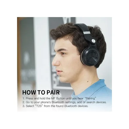 Bluedio T2 Casque Bluetooth sans fil Plus Turbine avec fente pour carte micro / micro SD / radio FM (noir)