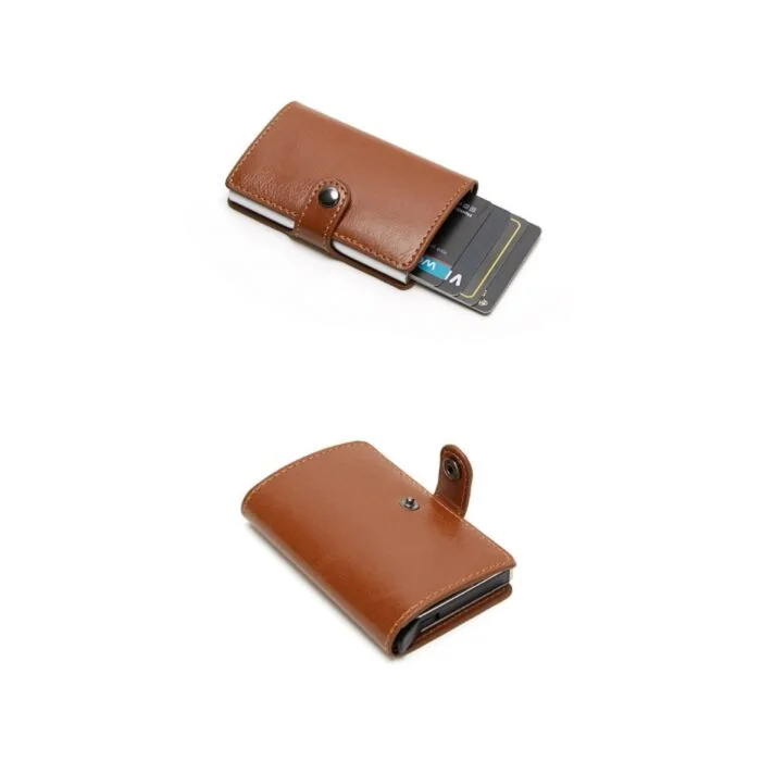 Portafoglio Uomo Anti RFID In Pelle Effetto Carbonio - Antifurto Per Carte E Bancomat