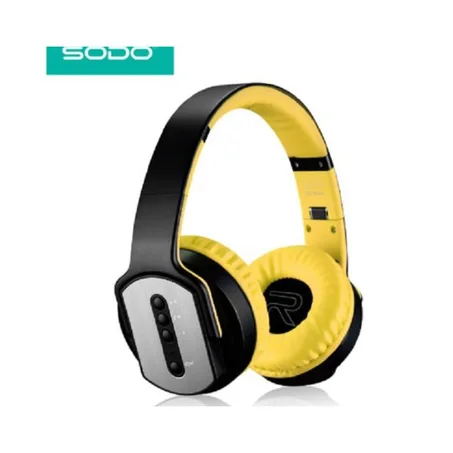 SODO Casque Audio MH2 sans fil Bluetooth, à Réduction de Bruit, avec Microphone - Jaune