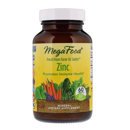 MegaFood, زنك، 60 قرصًا