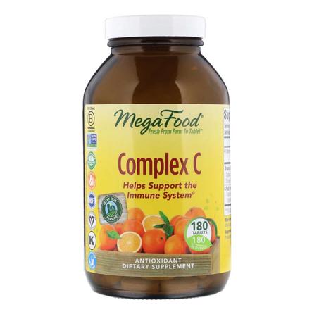 MegaFood, فيتامين سي مركب ، 180 قرصاً