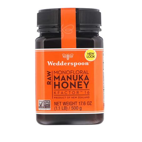 Wedderspoon, عسل مانوكا الخام أحادي الزهرة، KFactor 16، بحجم 1.1 رطل (500 جم)
