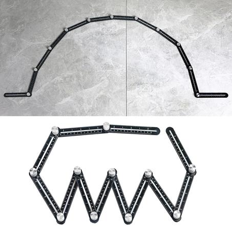 Herramienta ajustable, con regla para medir el ángulo fijo del vidrio de mampostería, plantilla angular universal 4/6/12 diapositivas/pliegues