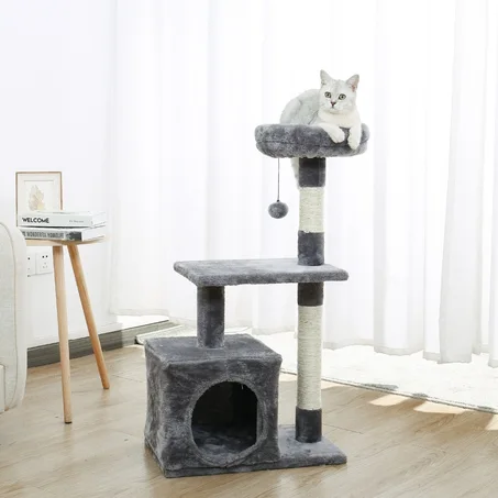 Arbre à chat arbre à grimper poteau griffoir pour chat hauteur 85 cm