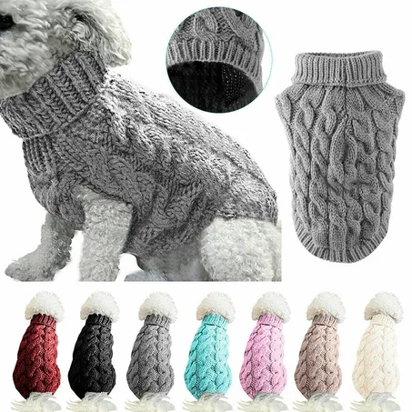 Pull d'hiver pour Chien, pour Animaux domestiques Temps Froid Manteaux vêtements de Mode col roulé