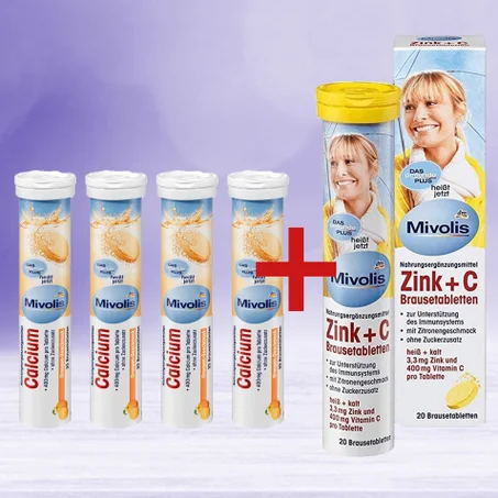 Pack Calcium × 4 + Zinc & C
