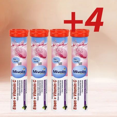 Pack de Fer + Vitamine C (4 Tubes × 20 Comprimés)