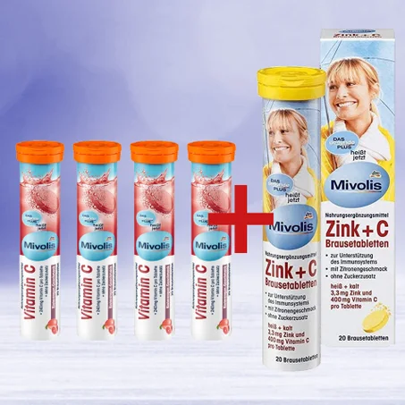 Pack Vitamine C × 4 + (Zinc & C)