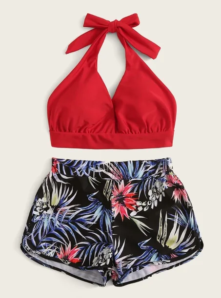 Bikini avec imprimé tropical