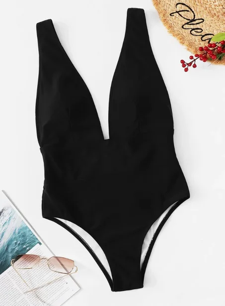 Maillot de bain une pièce avec col plongeant