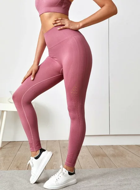 Legging de sport unicolore creux