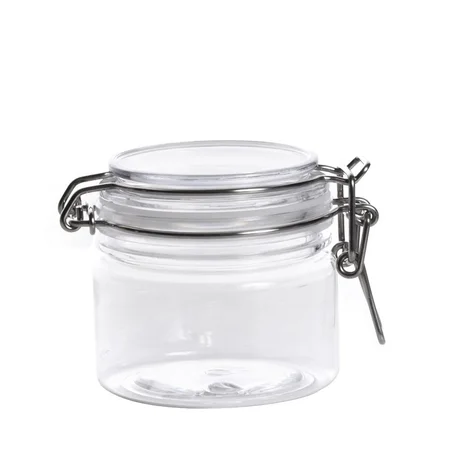 مجموعة (6) برطمان دائري شفاف بقفل معدني محكم - 200 مل