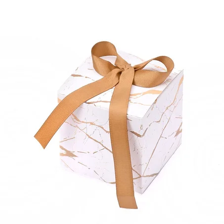 مجموعة (96) علبة توزيعات رخامي بعروق ذهبية فاخرة وشريطة