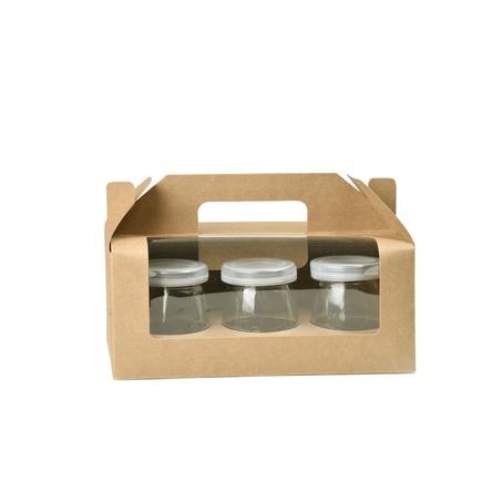 مجموعة (24) علبة كرتونية لحمل علب الزجاج بنافذة شفافة - 6 قوالب