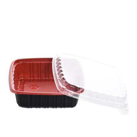 مجموعة (55) وعاء مايكروويف أسود/ أحمر - 650 مل