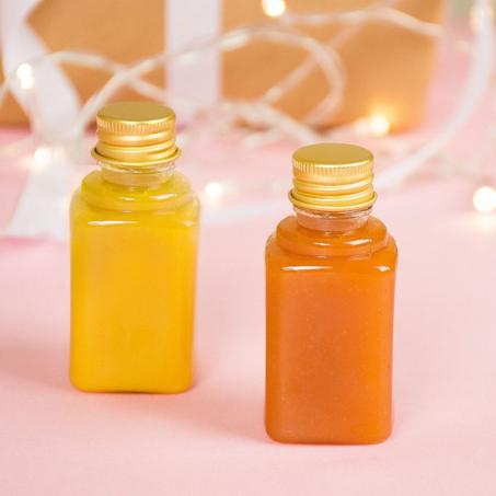 مجموعة (95) علبة بلاستيك للمشروبات والصوصات بغطاء ذهبي - 50مل