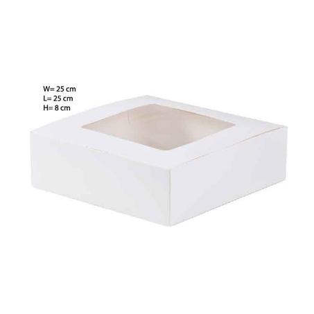 مجموعة ( 50 ) علبة كيك بنافذه - مقاس 25 سم