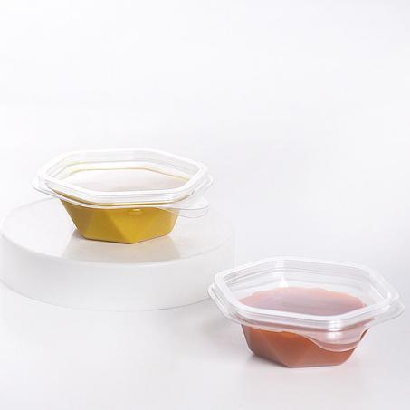 مجموعة (150) علبة بلاستيك فاخرة للصوصات والمقبلات بغطاء شفاف