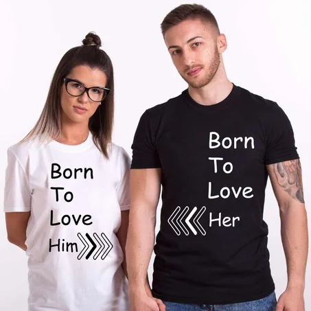 Couple T-shirt, Bron to Love (Personnalisé)