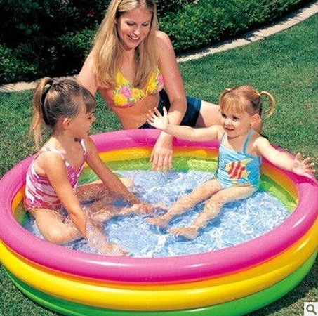INTEX - Piscine ronde multicolore Ø 1.14M x H 25 cm - 3 boudins
