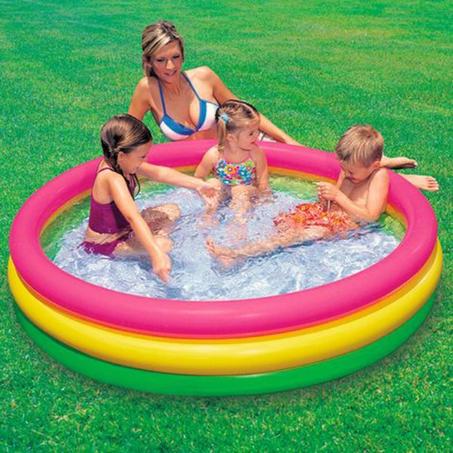 INTEX - Piscine ronde multicolore Ø 1.47M x H 33 cm - 3 boudins