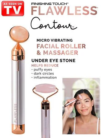 water based homemade lubricant Finishing Touch Flawless Contour Facial Roller & Massager Vibrating Rose  Quartz Battery Operated main image 1