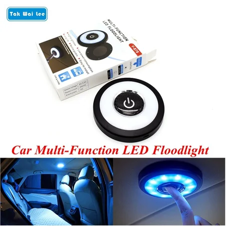 Tak Wai Lee-lampe de toit de toit | 1 pièces, décorative atmosphère, 3 couleurs rechargeables changement de style de voiture, lampe de coffre de lecture intérieure