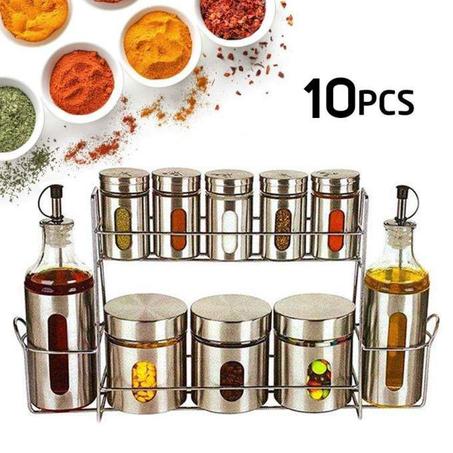 علبة توابل حديثة تحتوي على 10 قطع مع دعم والتي تستخدم لتزيين مطبخك