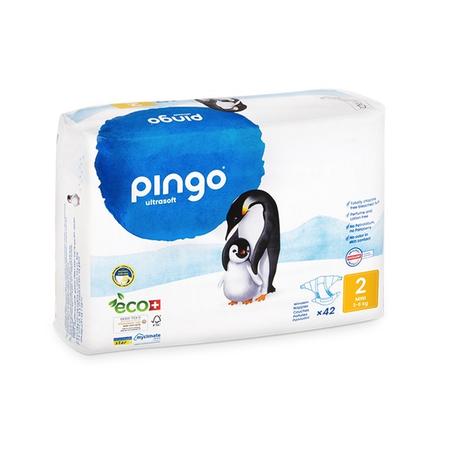 PINGO COUCHES ÉCOLOGIQUES JETABLES MINI TAILLE 2 (3-6KG) 42 COUCHES