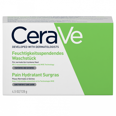 PAIN SAVON SURGRAS HYDRATANT VISAGE ET CORPS PEAUX SECHES 128G CERAVE