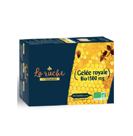 Gelée royale 1500 mg bio - 20 ampoules - Dietaroma