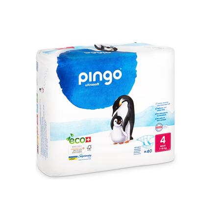 PINGO COUCHES ÉCOLOGIQUES JETABLES MAXI TAILLE 4 (7-18KG) 40 COUCHES