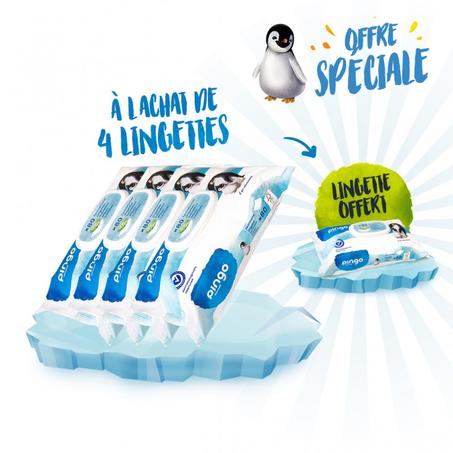 PINGO PACK 4 LINGETTES PAQUET DE 80 + 1 OFFERT