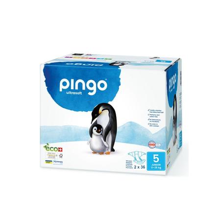 PINGO COUCHES ÉCOLOGIQUES JETABLES JUNIOR JUMBO TAILLE 5 (11-25KG) 2X36 COUCHES