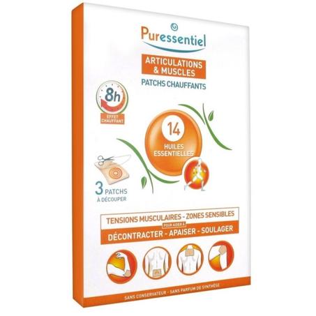 PURESSENTIEL ARTICULATIONS PATCHS CHAUFFANTS AUX 14 HUILES ESSENTIELLES 3 PATCHS