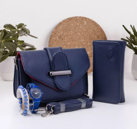 Sac à main femme très chic et élégant avec accessoires