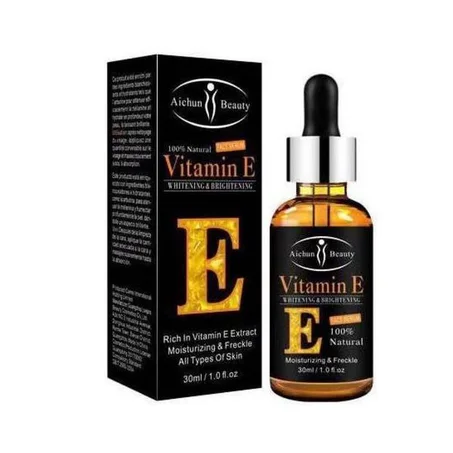 Vitamin E Serum, 100% Natural Skin Essence Blanchiment - Sérum pour les yeux et le visage