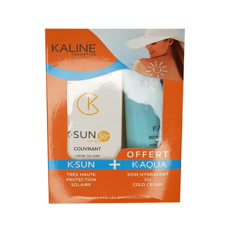 KALINE K-SUN CREME SOLAIRE TEINTE (SPF 50+) + K AQUA soin hydratant ou cold cream offert