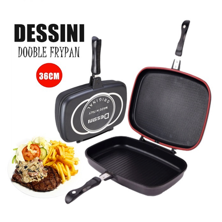مقلاة الطهي بوجهين - Dessini Poêle à frire double face - Double Grill Pan