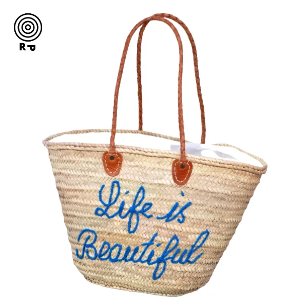 personalised straw basket