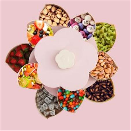 طبق متعدد الاقسام علي شكل ورده Multi assiettes en forme de fleur