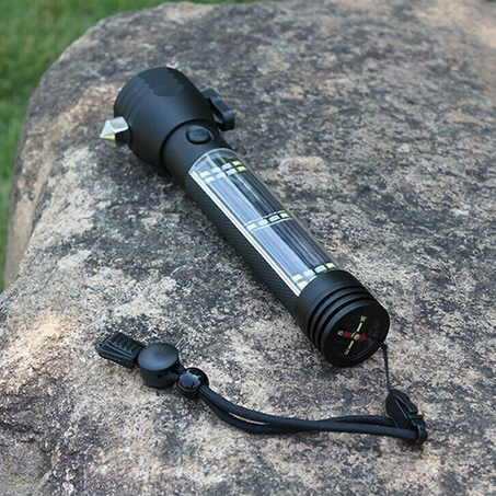 Solar Power Flashlight Lampe De Poche Led Multifonctionnelle Rechargeable USB